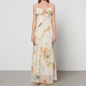 Hope & Ivy Floral Ruffle Maxi Dress - Size 12 - Fully Lined BNWT